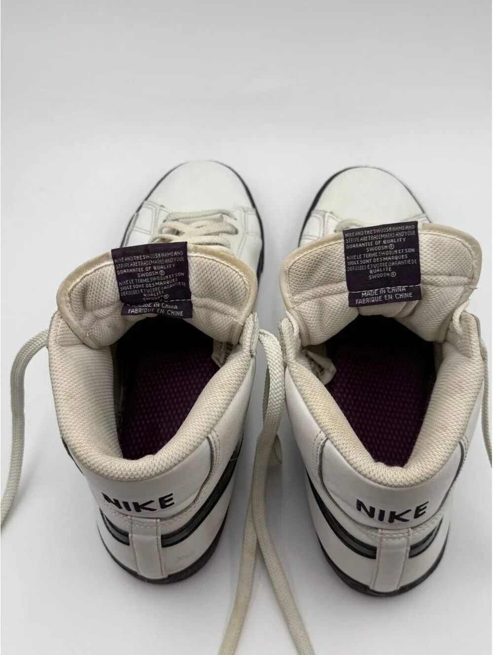 Nike Blazer High 316664-104 White Black Purple High Top Sneakers Men US 12